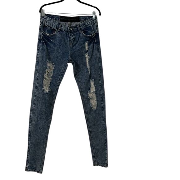 One Teaspoon Blue Distressed Blue Jeans(Size 26) - Picture 2 of 8